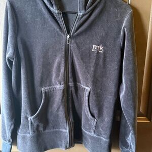 Mary Kay Black Velour Zip Hoodie - large - zipper needs fixed